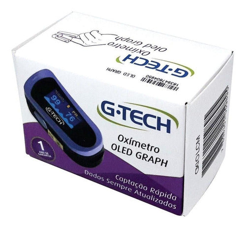 Oxímetro de Pulso G-Tech Modelo OLED Graphic Roxo