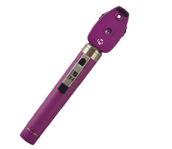 Oftalmoscópio MD 2.5v Led com Estojo Macio Omni 3000 Roxo