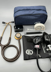 Estetoscópio Littmann Classic III Chocolate + Esfigmomanômetro BIC Preto + Oxímetro BIC+ Lanterna clinica+Fita Métrica