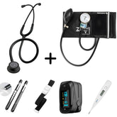 Kit Acadêmico Littmann Classic III Black Edition + Esfigmo P.A MED+Lanterna+Garrote+Oxímetro+Termometro