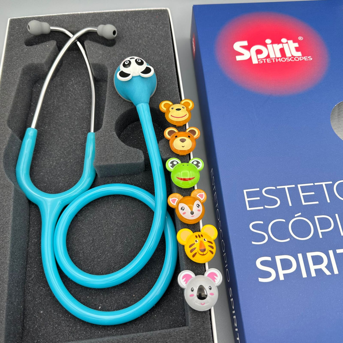 Estetoscópio Spirit MD Master Lite Animal Pediátrico Azul – Bichinhos