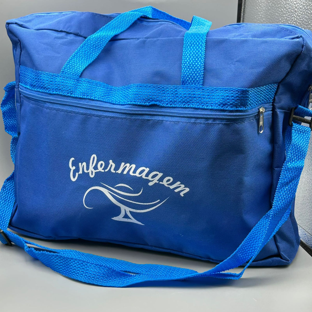 Bolsa Estilo Pasta com Alça Para Estudantes Enfermagem Azul