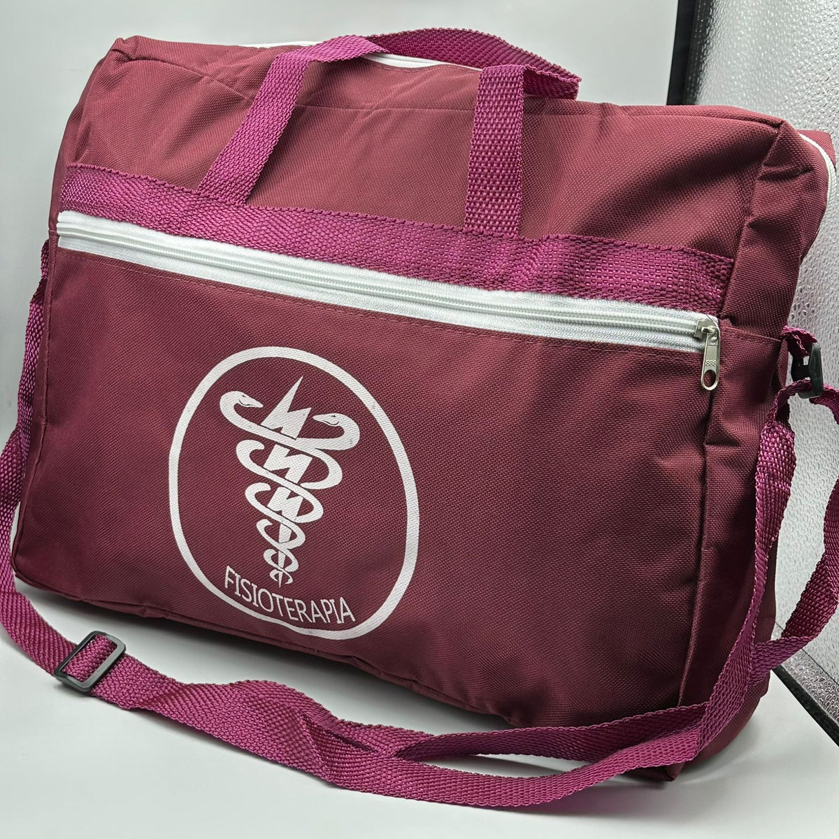 Bolsa Estilo Pasta com Alça Para Estudantes Fisioterapia Vinho