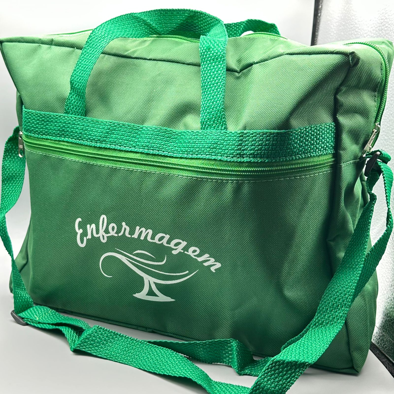 Bolsa Estilo Pasta com Alça Para Estudantes Enfermagem Verde