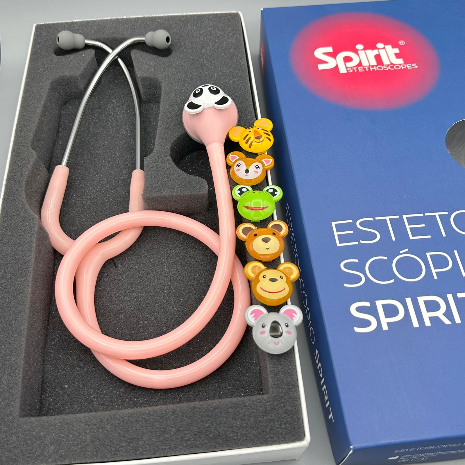 Estetoscópio Spirit MD Master Lite Animal Pediátrico Rosa – Bichinhos